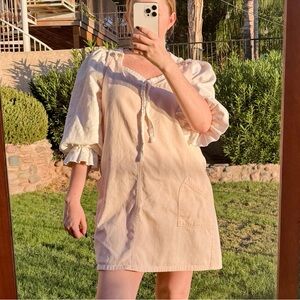 Vintage denim pink dress